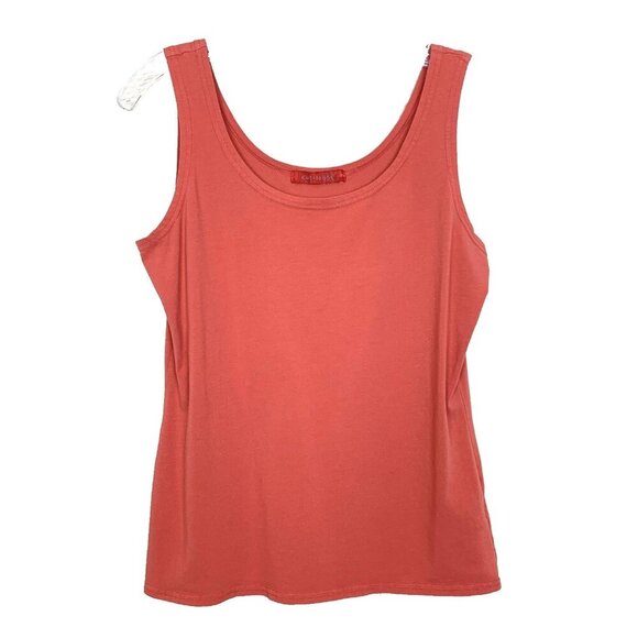 Cut Loose Womens L Tank Top Knit Sleeveless Orange Cotton Spandex Stretch Boho - Picture 1 of 12